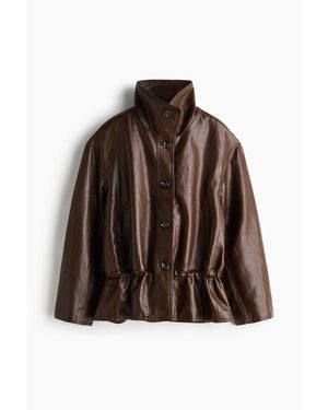 H&M Oversized Peplum Jacket - Brown