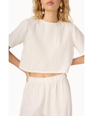 Cami NYC Mica Metallic Stripe Crop Top - Natural