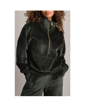 Rhone Plush Half Zip Pullover - Black