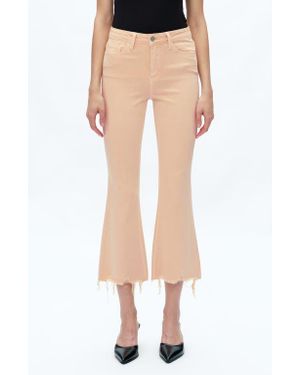 Bayeas Fray Hem Crop Flare Jeans - Multicolor