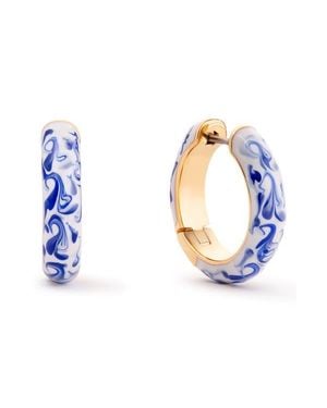 Ana Luisa Giulia Medium Hoop Earrings - Blue