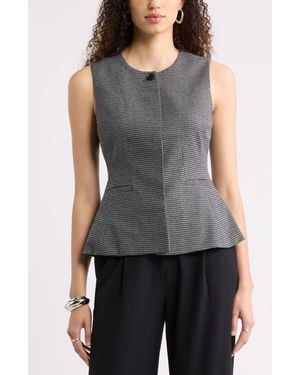 Nordstrom Patterned Peplum Vest - Gray