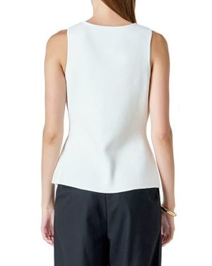 Endless Rose Knit Button-Up Vest - White