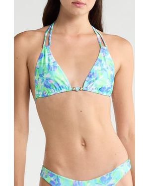 Kulani Kinis Halter Bikini Top - Blue