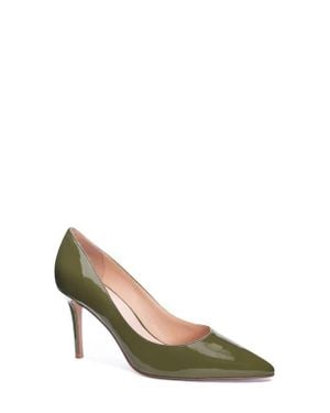 42 GOLD Rafee Liquid Patent Pointed Toe Pump - Metallic
