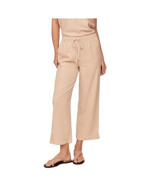 Bella Dahl Easy Pocket Crop Wide Leg Pants - Natural