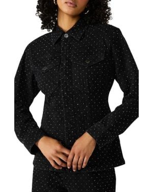 Steve Madden Parc Embellished Denim Jacket - Black