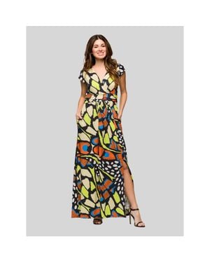 24seven Comfort Apparel Cap Sleeve And V-Neck Knee Length Pocket Dress - Green