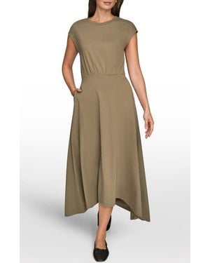 Donna Karan Cap Sleeve Maxi Dress - Green