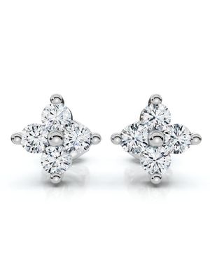 Bliss Diamond 1/2Ct Jackie Diamond Studs 14K Earrings Lab Grown 1/3 Tall - Blue