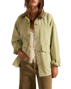 Free People Lemon Canvas Chore Jacket - Green