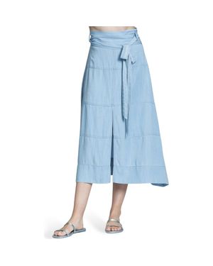 Apny Woven A-Line Skirt - Blue