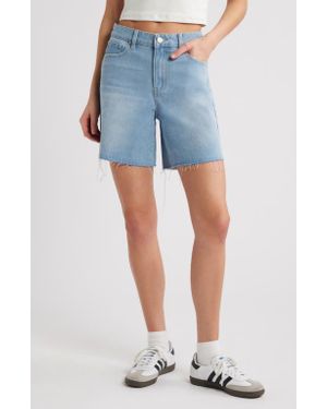 PTCL Remi High Waist Cutoff Denim Shorts - Blue