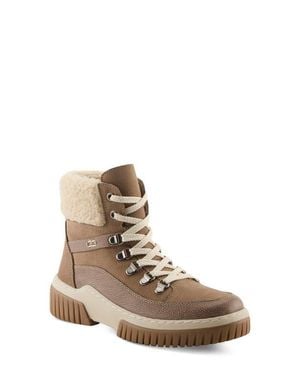 Spring Step Winterlyn Waterproof Boot With Faux Shearling Trim - Natural