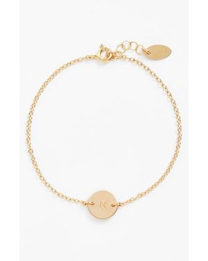 Nashelle Initial Mini Disc Bracelet - White