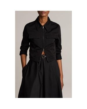 Vince Shrunken Stretch Cotton Jacket - Black