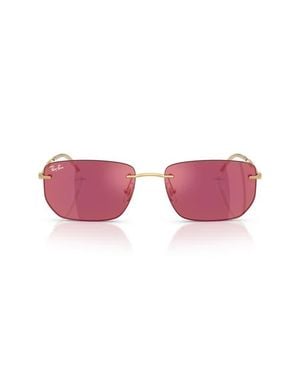 Ray-Ban 56Mm Rimless Irregular Sunglasses - Pink
