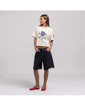 Mitchell & Ness Detroit Tigers Cooperstown Yacht Rock Boxy Cropped T-Shirt - Natural