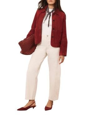 Mint Velvet The Essential Suede Jacket - Red