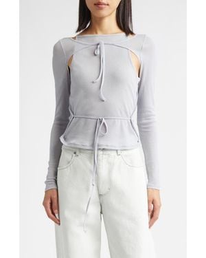 Eckhaus Latta Flip Tie Front Top - Gray