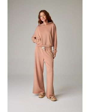 eavolu® Baikal Eco-Luxe Fleece Wide-Leg Long Pant - Brown