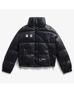 OFF SEASON Washington Commanders Faux Leather Puffer Jacket - Blue