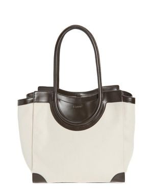 STAUD Maude Canvas & Leather Tote Bag - Natural