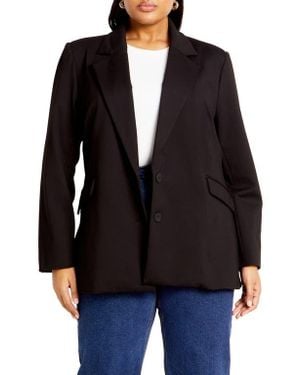 City Chic Galactic Ponte Blazer - Black