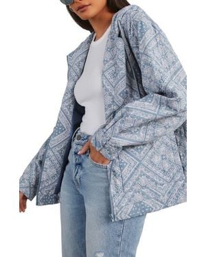 Vici Collection Catie Paisley Quilted Hooded Jacket - Blue