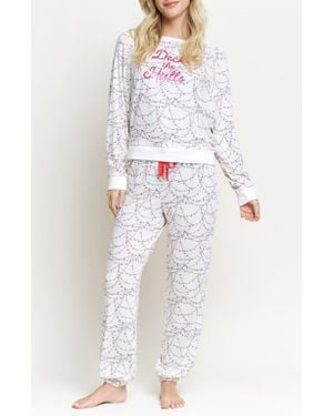 Honeydew Intimates Star Seeker Brushed Jersey Pajamas - White