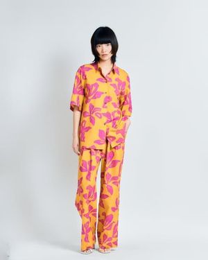 Lost Pattern Tropical Bliss Oversized Hawaii Shirt - Orange