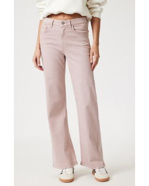 Mavi Alena High Waist Wide Leg Twill Pants - Pink
