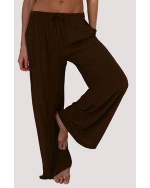 Stone Fox Koda Wide Leg Cover-Up Pants - Brown