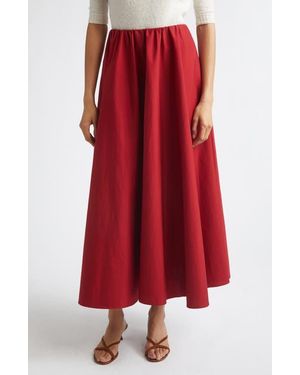 STAUD Milano Stretch Cotton Skirt - Red
