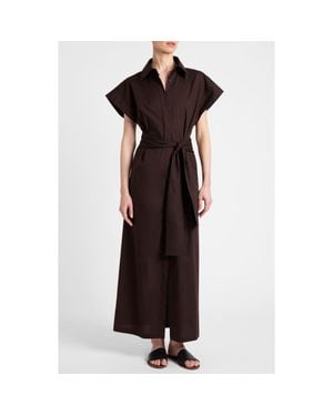 Santorelli Nisa Cap Sleeve Poplin Shirt Dress - Black