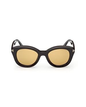 Tom Ford 49Mm Small Round Sunglasses - Natural