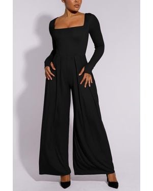 Shapellx Airslim Square Neckline Built-In Shaping Jumpsuit - Black