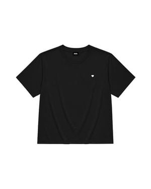 Alix Lil Heart Relaxed Midweight Jersey Tee - Black