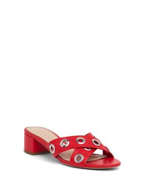 Cinq À Sept Maya Studded Block Heel Sandal - Red
