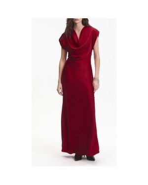 DELUC Dahlia Satin Cowl Neck Gown - Red