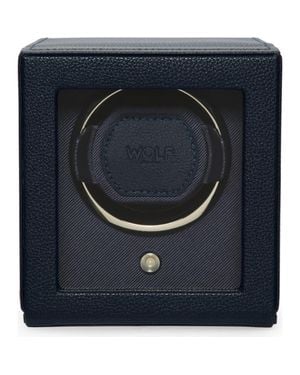 Wolf Cub Single Watch Winder With Cover - Blue