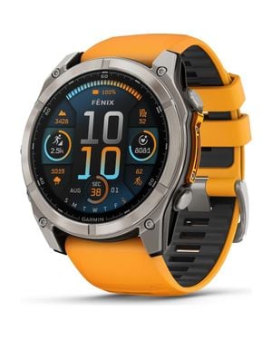 Garmin Fenix 8 51Mm, Amoled, Outdoor And Fitness Gps Smartwatch, Saphire, Bare Graphite Titanium, Spark/Graphite Band - Multicolor