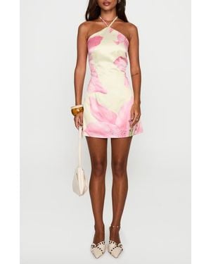 Princess Polly Gardens Of Eden Halter Minidress - White