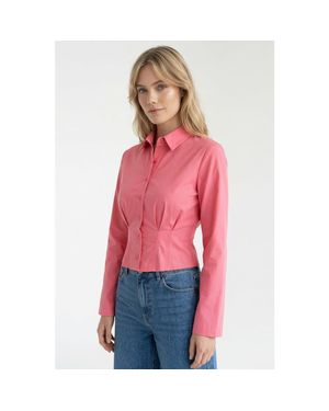 Exquise Felicia Long Sleeve Crop Shirt - Red