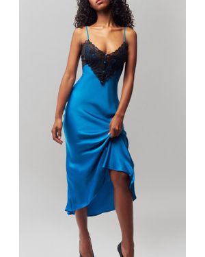 GUIZIO Nova Slip Midi Dress - Blue