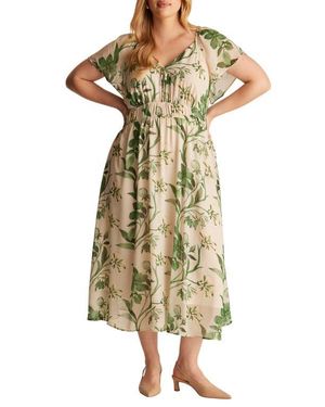 Estelle Anaya Floral Print Midi Dress - Multicolor