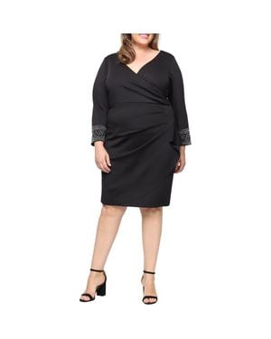 Alex Evenings Embellished Scuba Crepe Cocktail Dress - Black