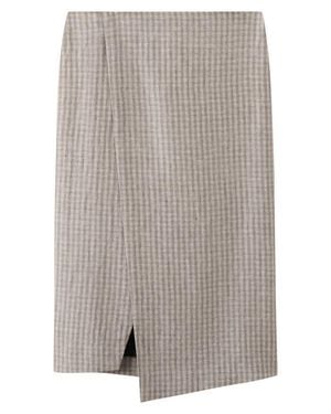 Mango Check Faux Wrap Midi Skirt - Gray