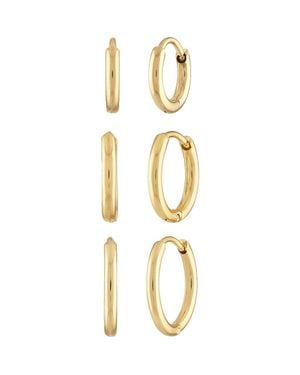 BEN ONI Set Of 3 Huggie Hoops - Metallic