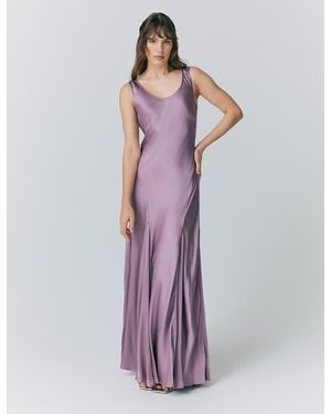 Ghost Willow Satin Maxi Sip Dress - Purple